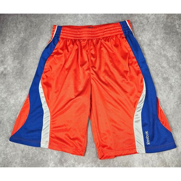 Reebok Men Basketball Athletic Dri-Fit Sweat Shorts Orange Blue 10" Inseam L - Picture 2 of 10